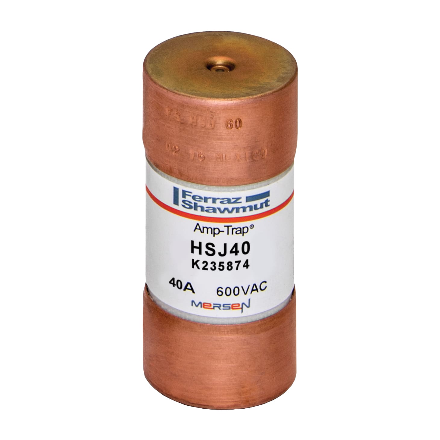 MERSEN - Fusibile HSJ - Classe J - Rapidi 600VAC 500VDC 40A Cilindrico