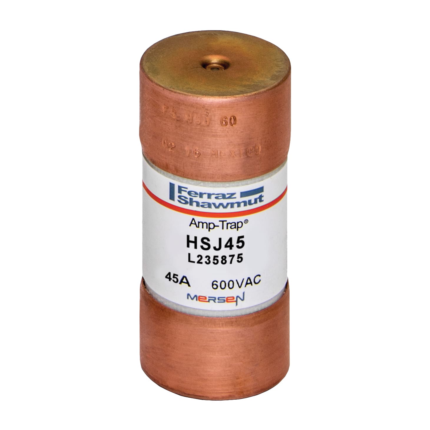 MERSEN - Fusibile HSJ - Classe J - Rapidi 600VAC 500VDC 45A Cilindrico