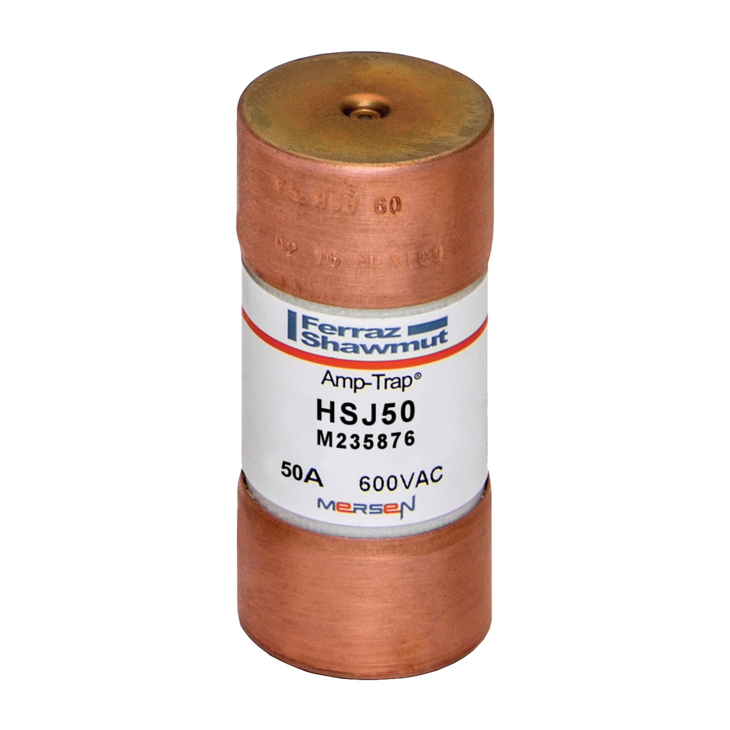MERSEN - Fusibile HSJ - Classe J - Rapidi 600VAC 500VDC 50A Cilindrico