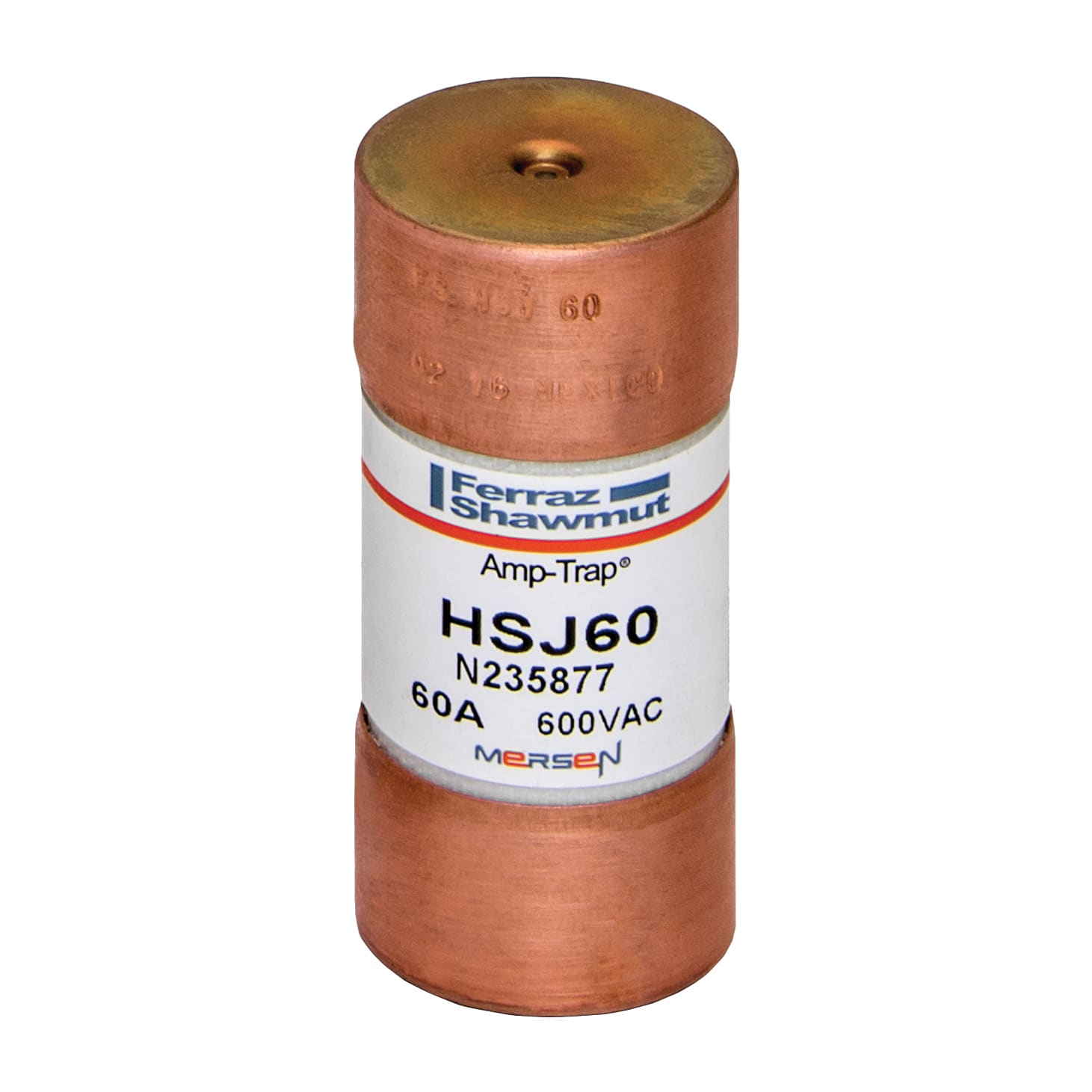 MERSEN - Fusibile HSJ - Classe J - Rapidi 600VAC 500VDC 60A Cilindrico