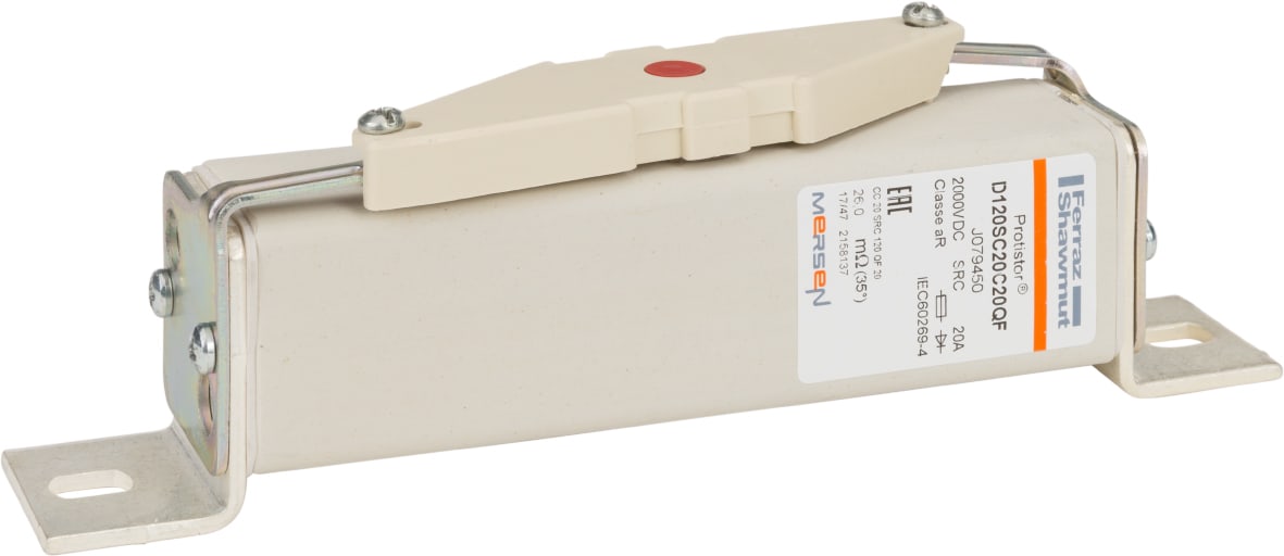 MERSEN - Fusibile ad alta velocità 120 aR 2000VDC CEI 20A Percussore Staffe L