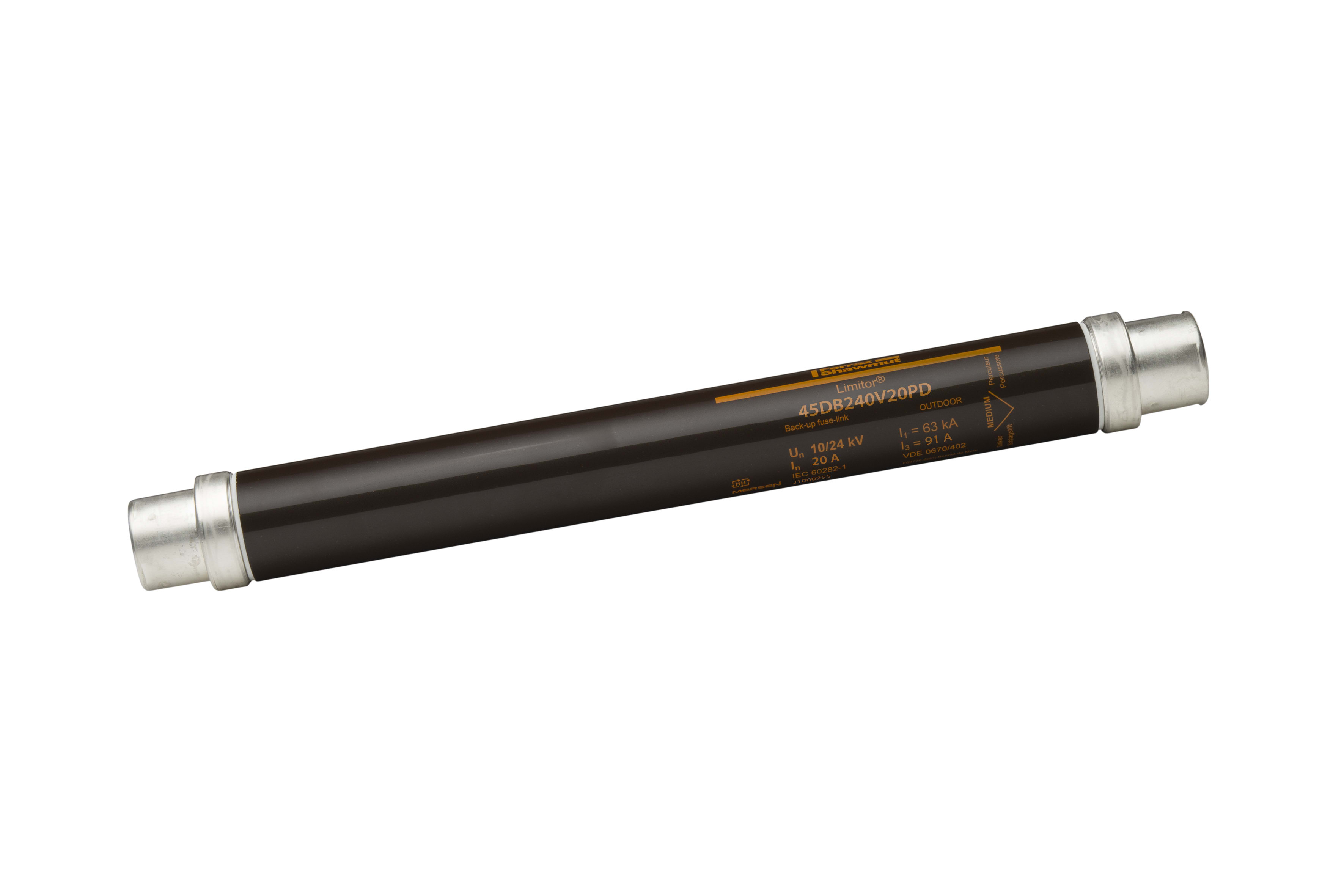 MERSEN - Fusibile di backup HV DIN VDE T402 24kVAC 20A d56mm, L442mm Percussore 80N