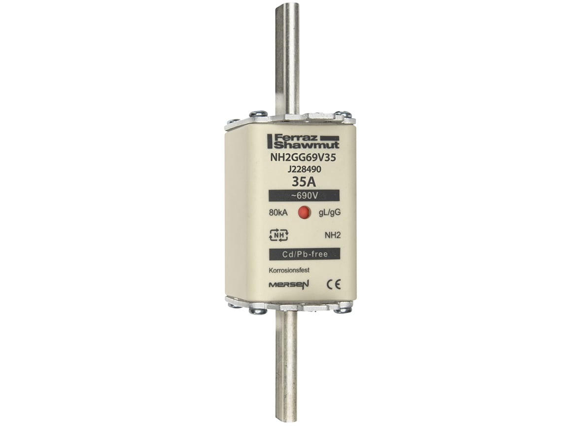 MERSEN - Fusibile NH2 gG 690VAC 35A Placche Attive Doppio Indicatore