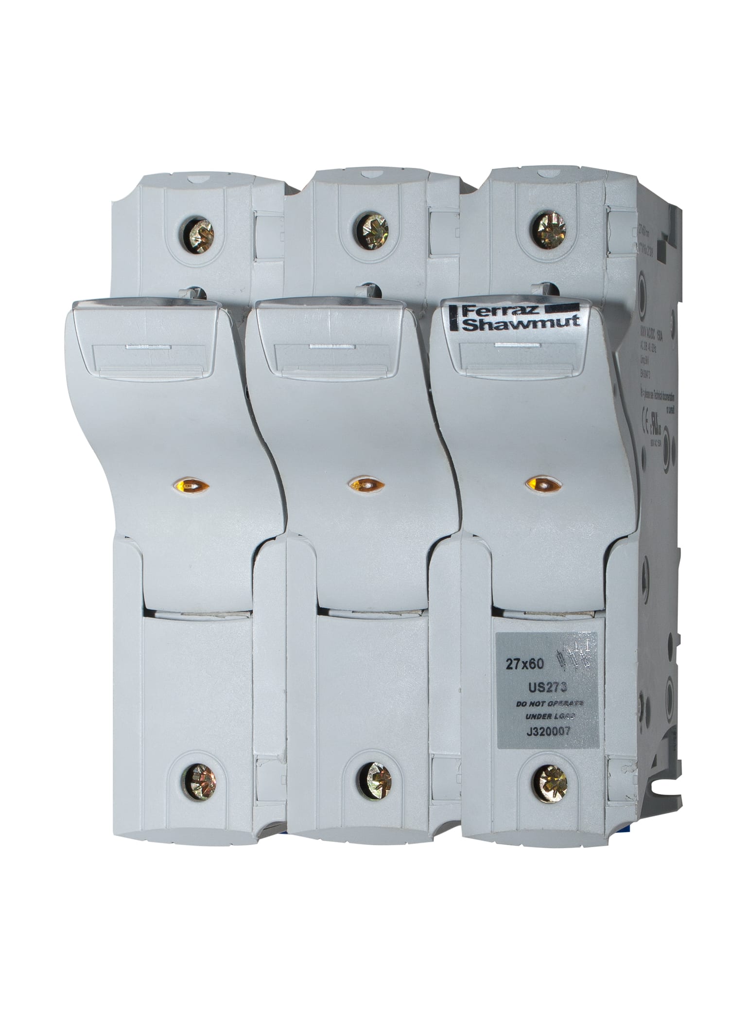 MERSEN - Portafusibili 800VAC 800VDC UL 27x60 3 poli Faston capocorda IP20