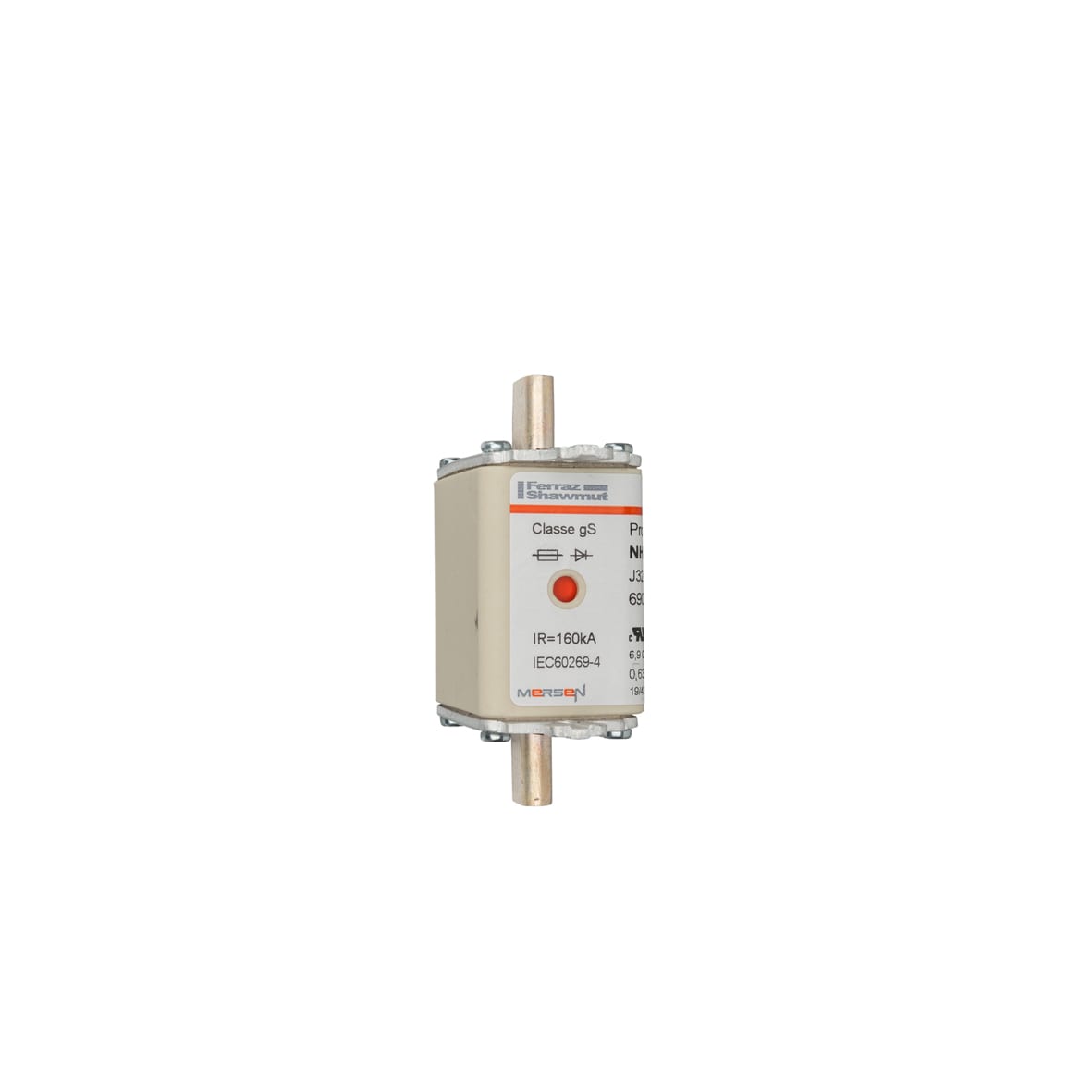 MERSEN - Fusibile ad alta velocità NH 00 gS 690VAC CEI 700VAC UL 160A Doppio indicatore