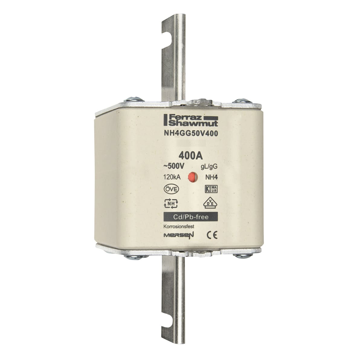 MERSEN - Fusibile NH4 gG 500VAC 400A Placche Attive Indicatore Centrale