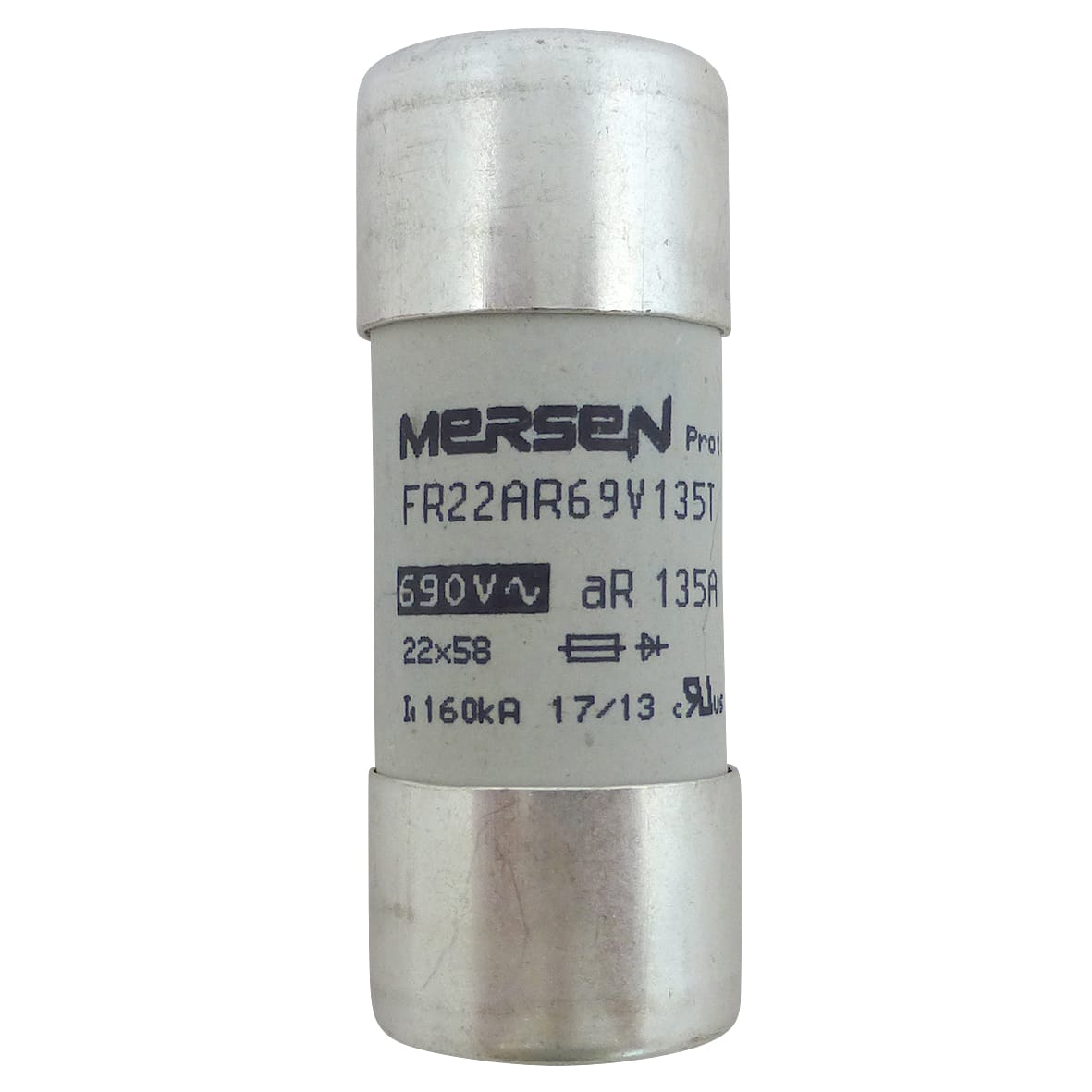 MERSEN - Fusibile cilindrico ad alta velocità 22x58 aR 690VAC 135A Percussore