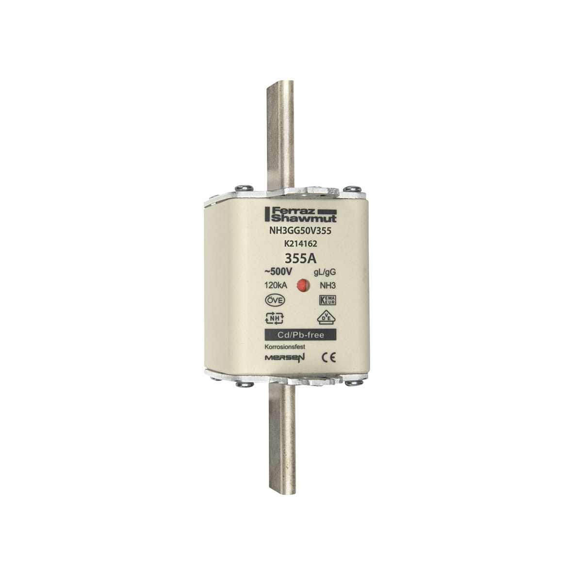 MERSEN - Fusibile NH3 gG 500VAC 355A Placche Attive Doppio Indicatore