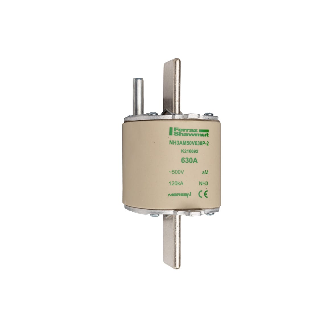 MERSEN - Fusibile NH3 aM 500VAC 630A Placche Attive Percussore