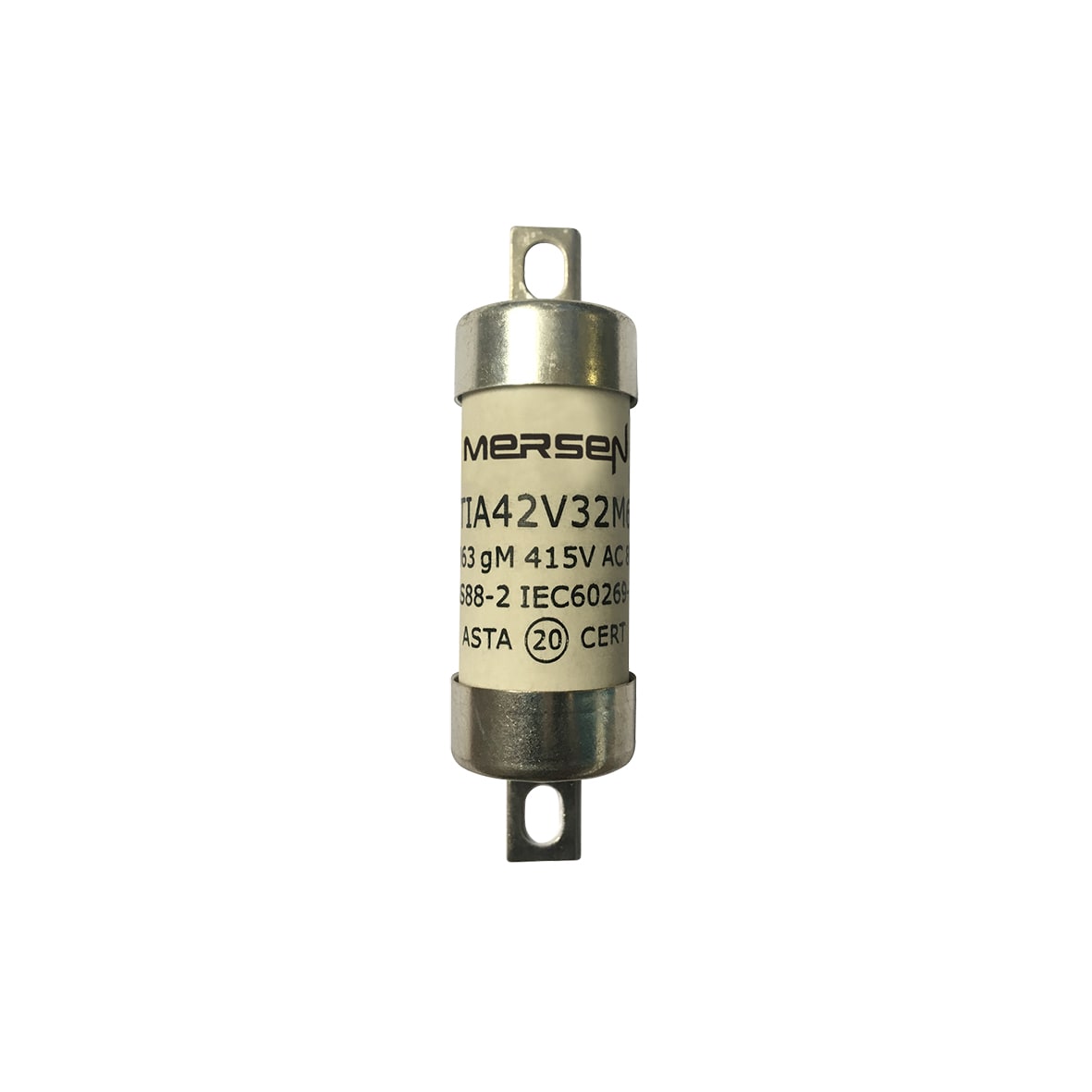 MERSEN - Fusibile BS IEC gM A2 415VAC 250VDC 32M63A BTIA Lame sfalsate