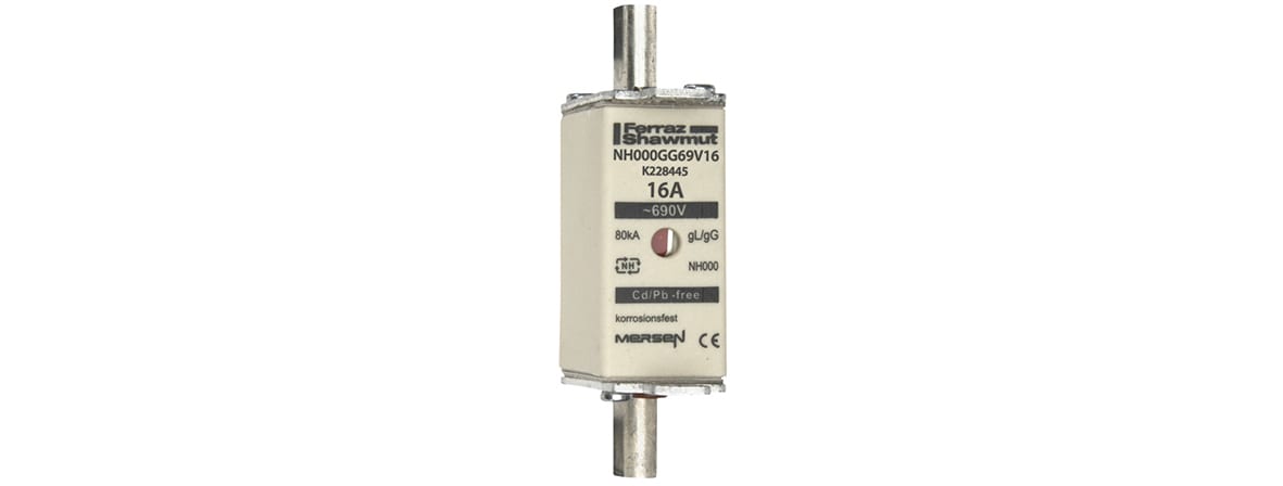 MERSEN - Fusibile NH000 gG 690VAC 16A Placche Attive Doppio Indicatore