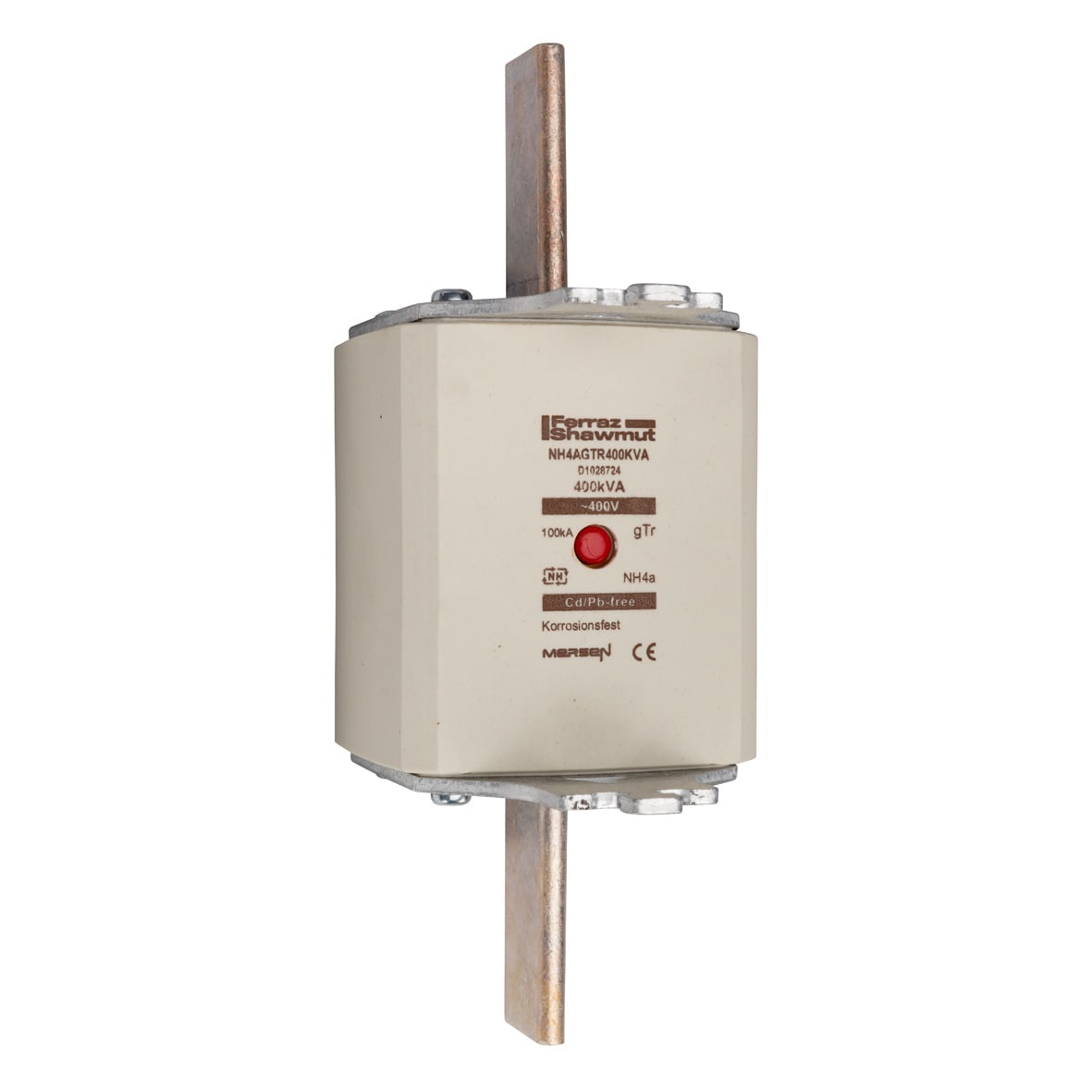 MERSEN - Fusibile NH4a gTr 400VAC 1443A 100KVA Placche Attive Indicatore Centrale