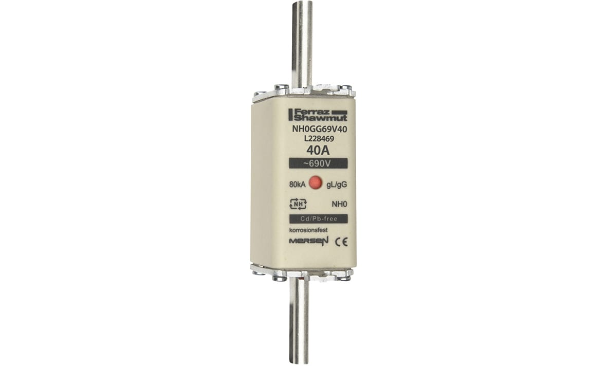 MERSEN - Fusibile NH0 gG 690VAC 40A Placche Attive Doppio Indicatore