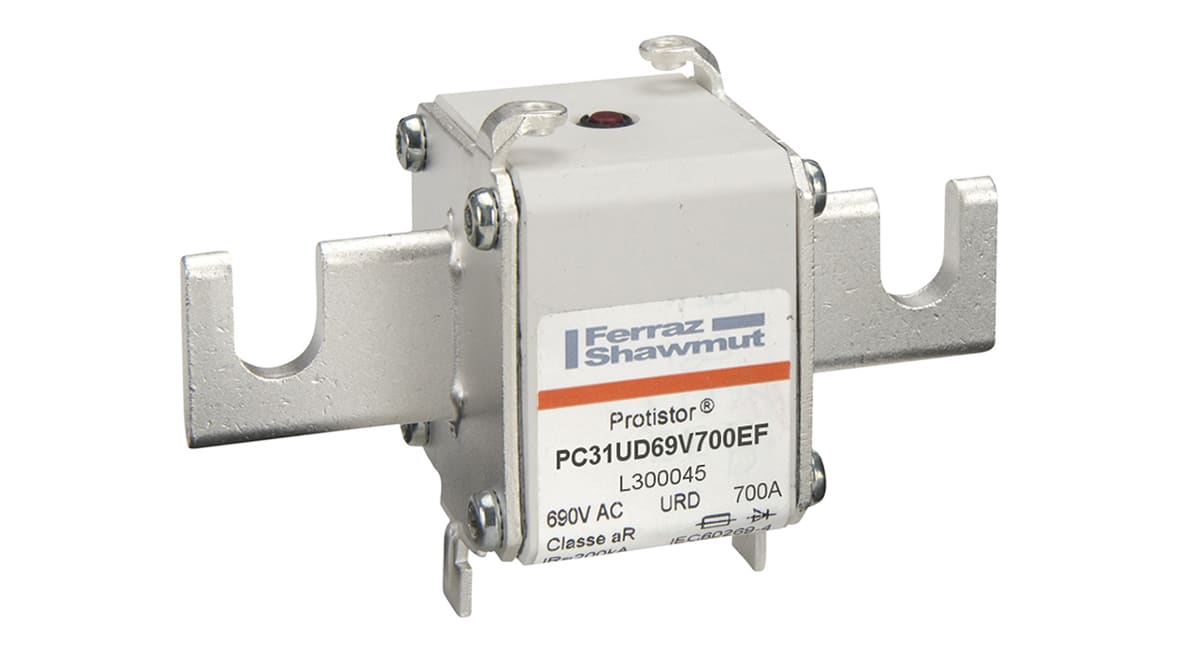 MERSEN - Fusibile ad alta velocità 31 aR 690VAC 700A Percussore Coltelli Scanalature