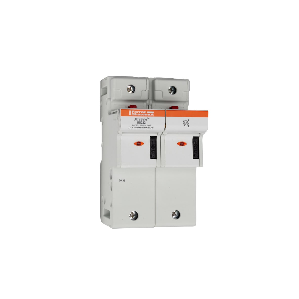 MERSEN - Portafusibili 800VAC 1000VDC UL 22x58 2 poli Indicatore visivo IP20
