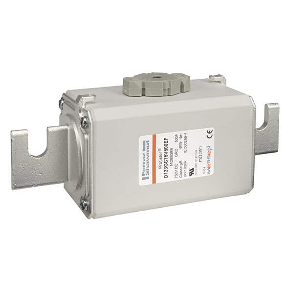 MERSEN - Fusibile ad alta velocità 123 gR 750VDC CEI 500A Percusorre Coltelli Scanalature