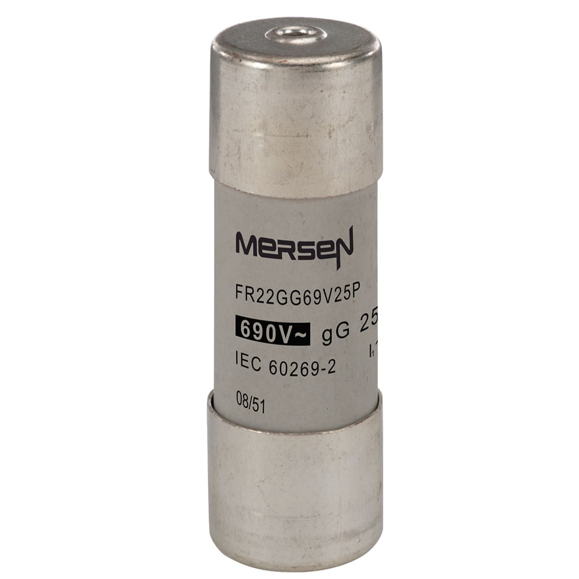 MERSEN - Fusibile cilindrico gG 22x58 CEI 690VAC 25A Con Percusorre