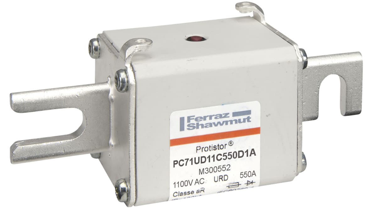 MERSEN - Fusibile ad alta velocità 71 aR 1100VAC 550A Percussore Coltelli DIN 110