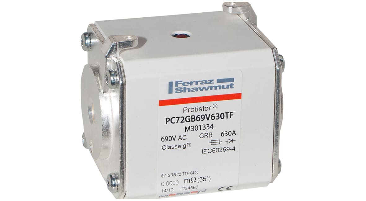 MERSEN - Fusibile ad alta velocità 72 gR 690VAC 630A Percussore Cont.Fil.Metrica