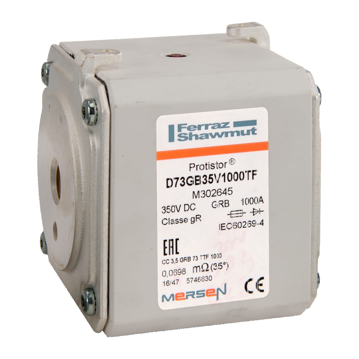 MERSEN - Fusibile ad alta velocità 73 gR 350VDC CEI 400VDC UL 1000A Percussore F