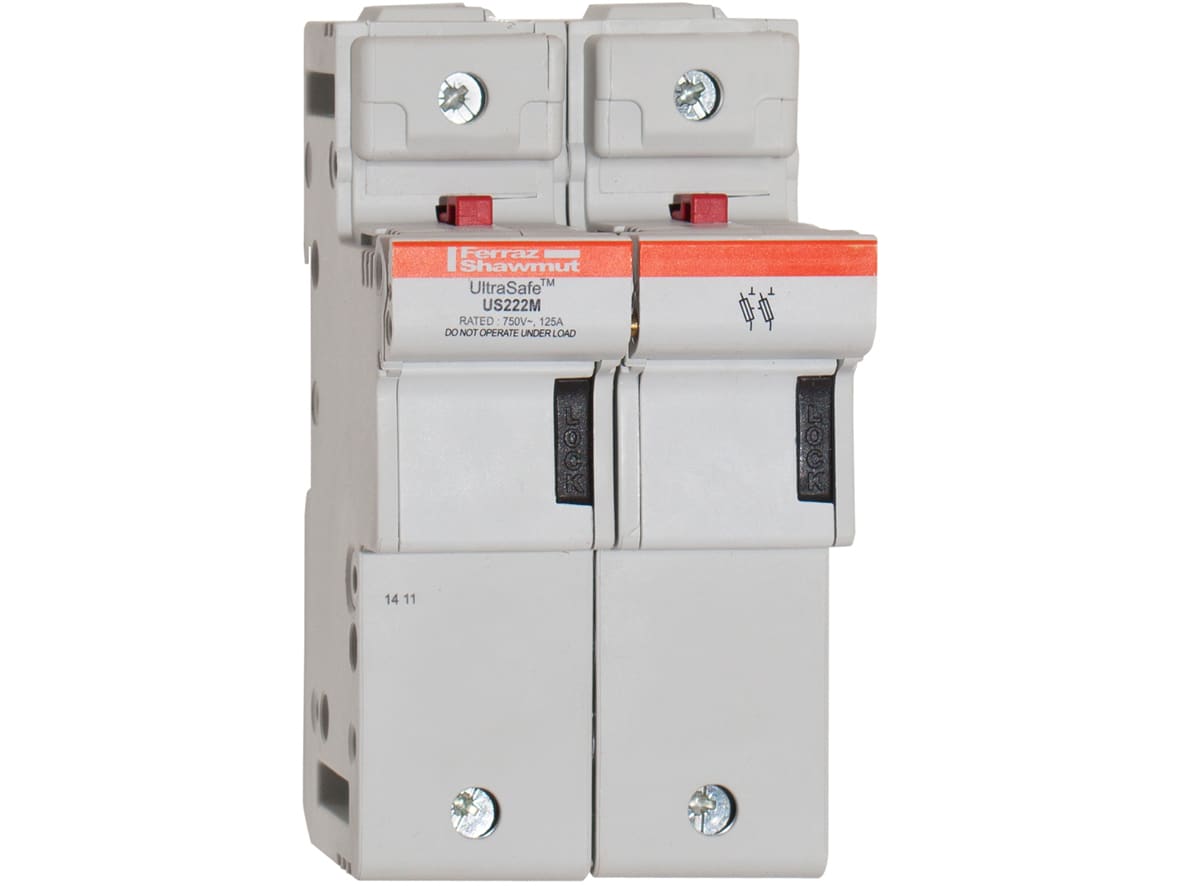 MERSEN - Portafusibili 800VAC 1000VDC UL 22x58 2 poli 2x Microcontatto IP20