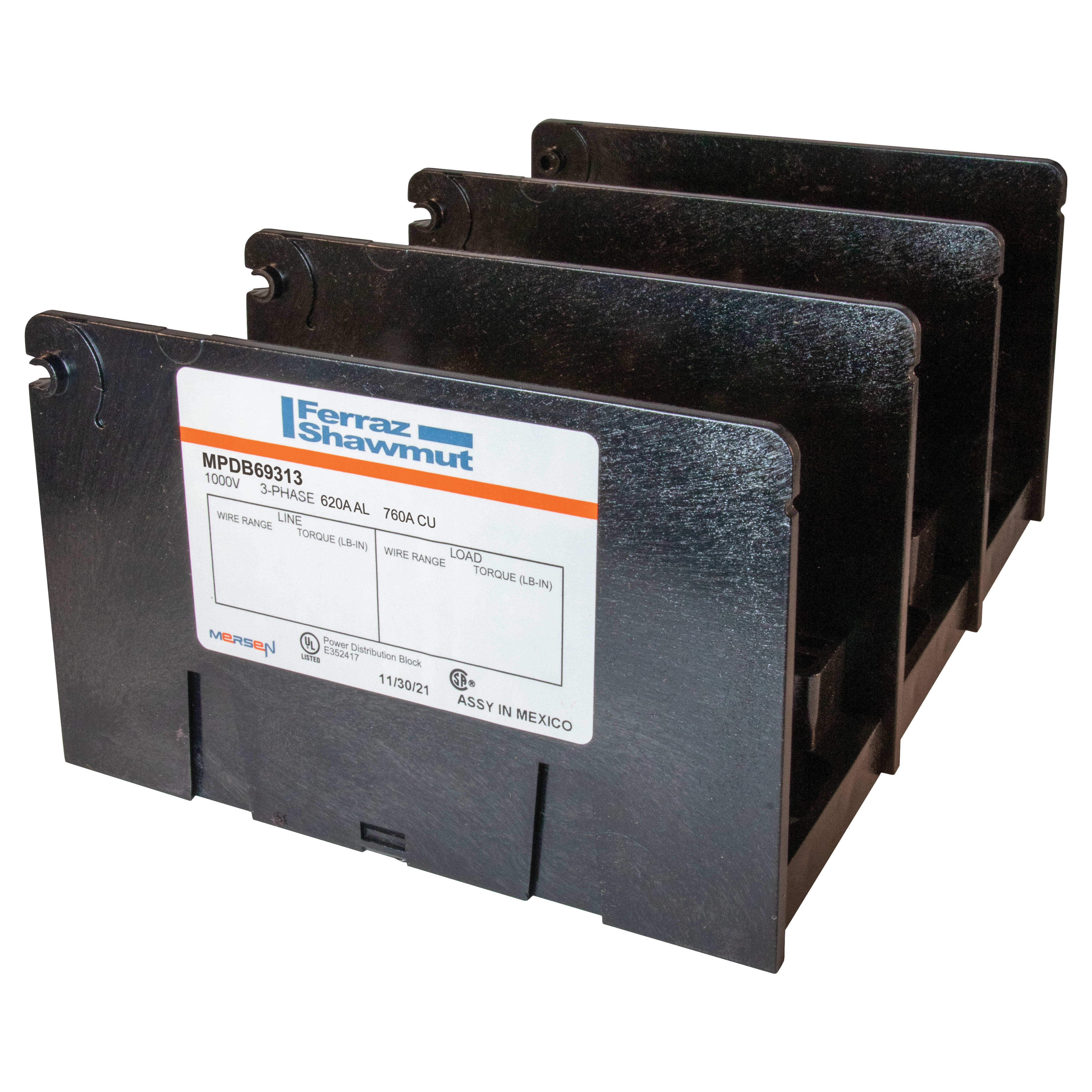 MERSEN - Serie MPDB UL 1953 1000V 620A - 760A AL Large 3 poli 2 - 4 500-#4 4/0-#6