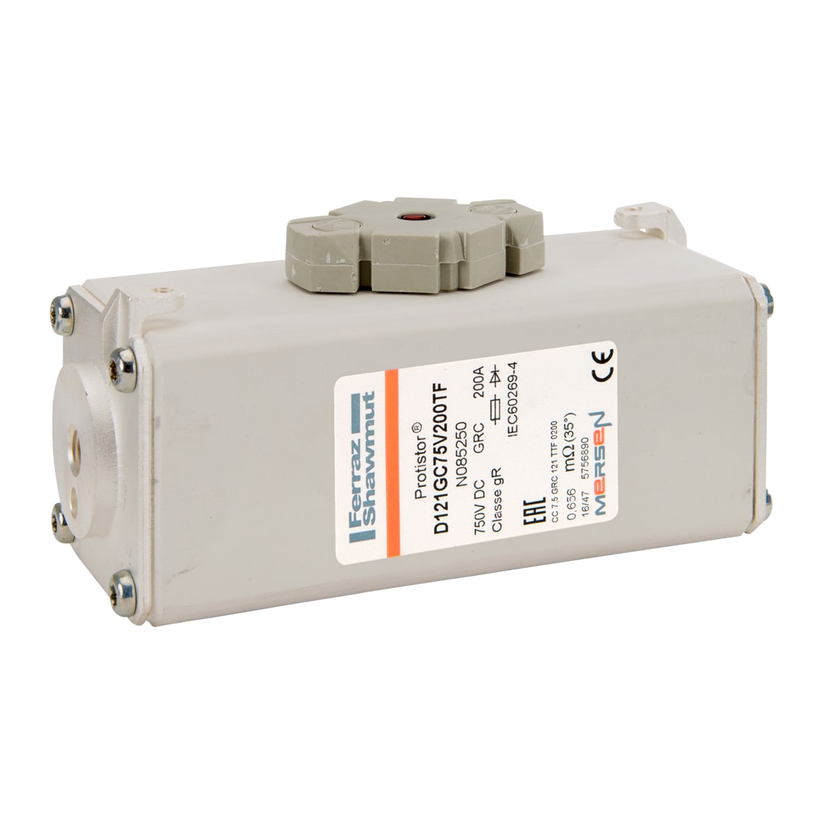 MERSEN - Fusibile ad alta velocità 121 gR 750VDC CEI 200A Percussore Cont.Fil.Metrica