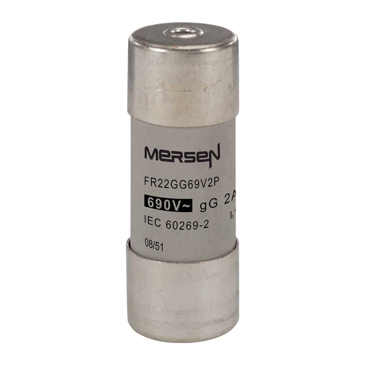 MERSEN - Fusibile cilindrico gG 22x58 CEI 690VAC 2A Con Percusorre