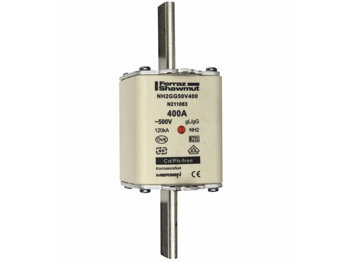 MERSEN - Fusibile NH2 gG 500VAC 400A Placche Attive Doppio Indicatore