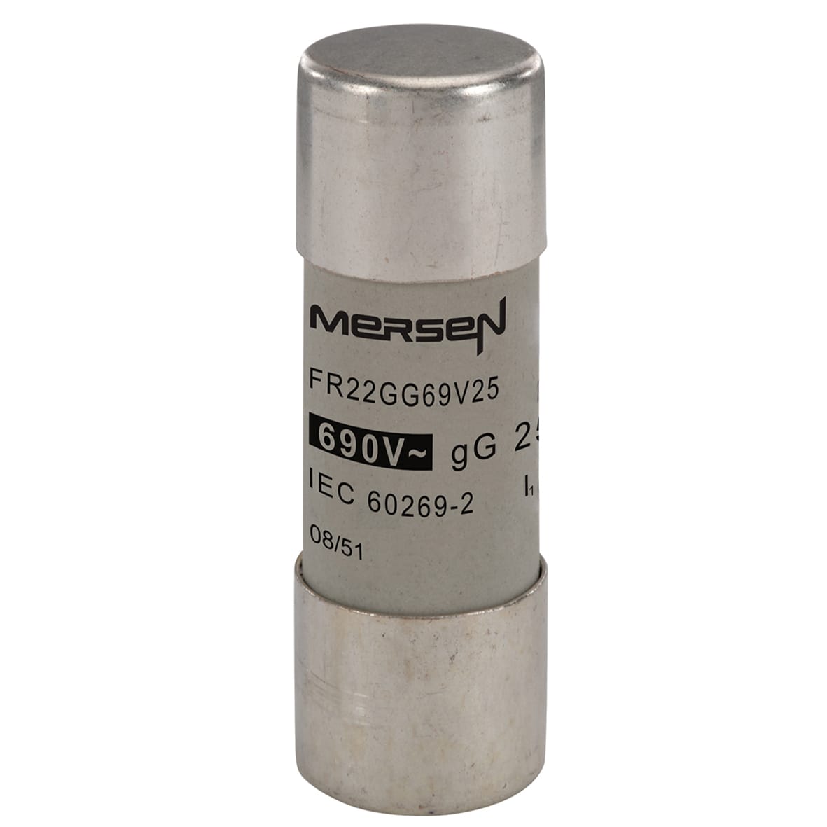 MERSEN - Fusibile cilindrico gG 22x58 CEI 690VAC 25A