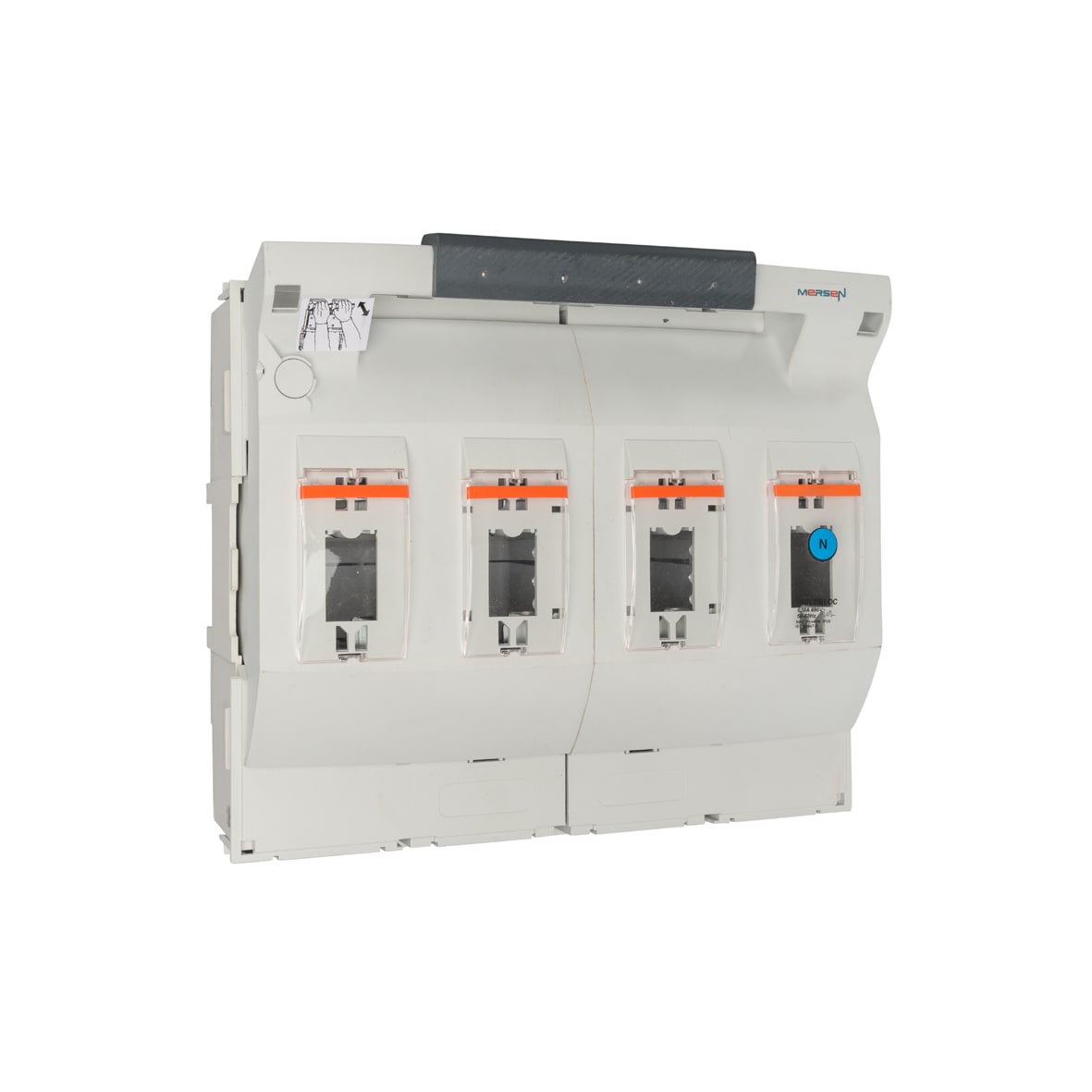 MERSEN - Sezionatore sottocarico NH t.3 630A 4 poli Pannello/Collegamento dal basso M12