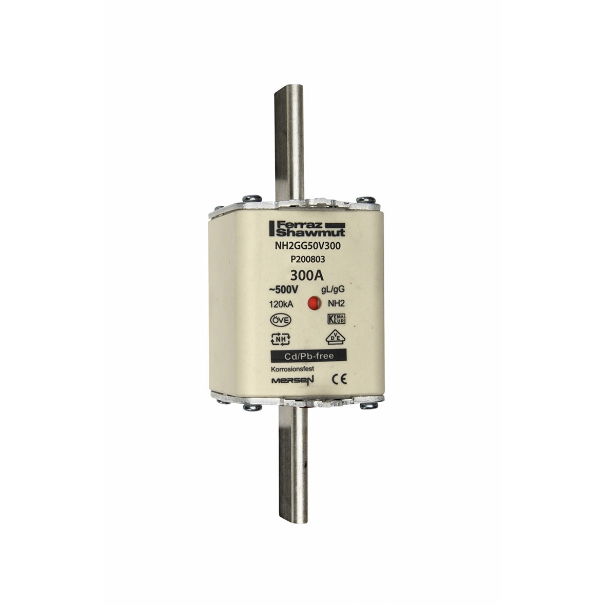 MERSEN - Fusibile NH2 gG 500VAC 300A Placche Attive Doppio Indicatore