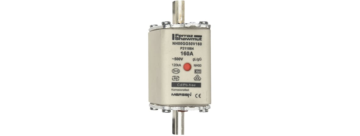 MERSEN - Fusibile NH00 gG 500VAC 160A Placche Attive Doppio Indicatore