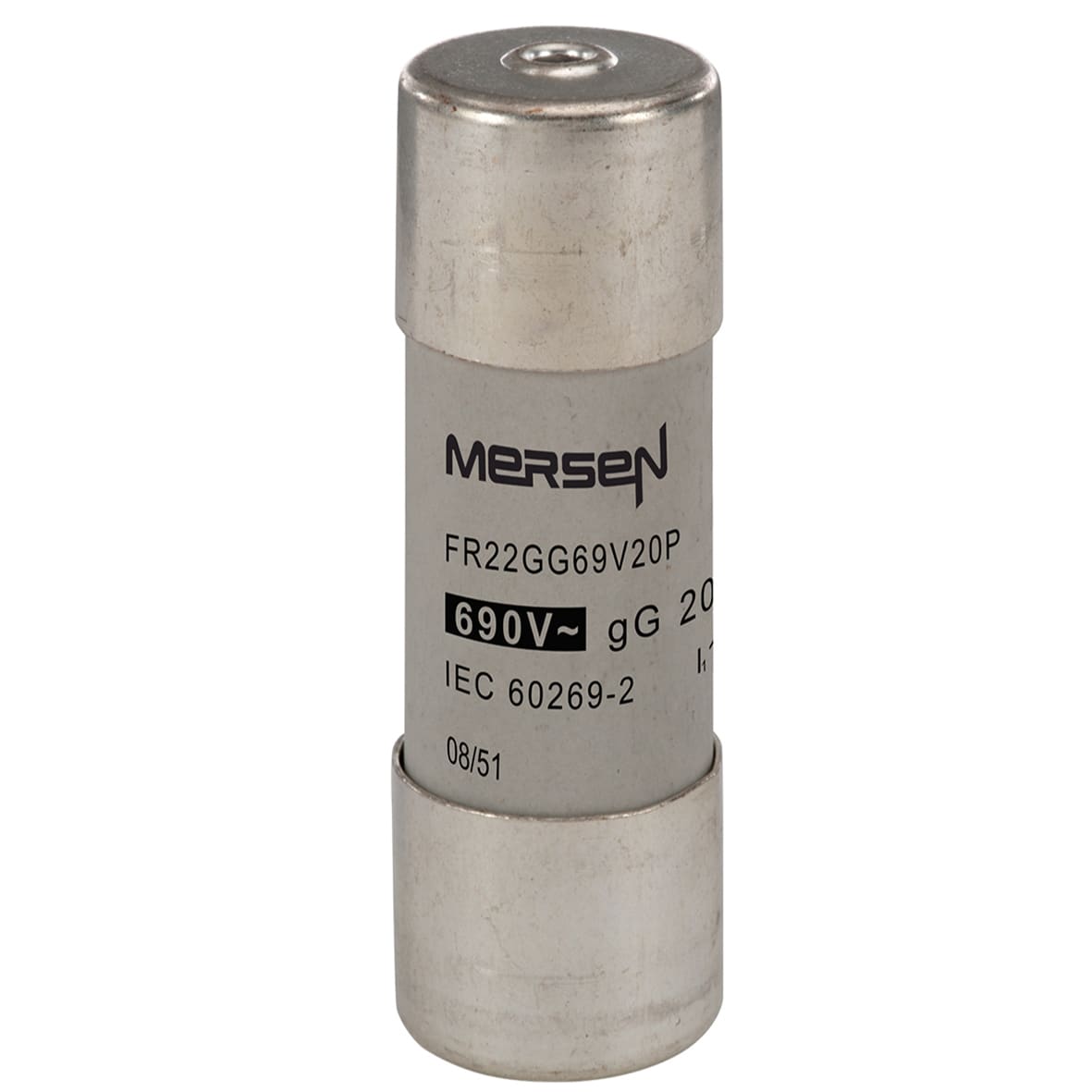 MERSEN - Fusibile cilindrico gG 22x58 CEI 690VAC 20A Con Percusorre