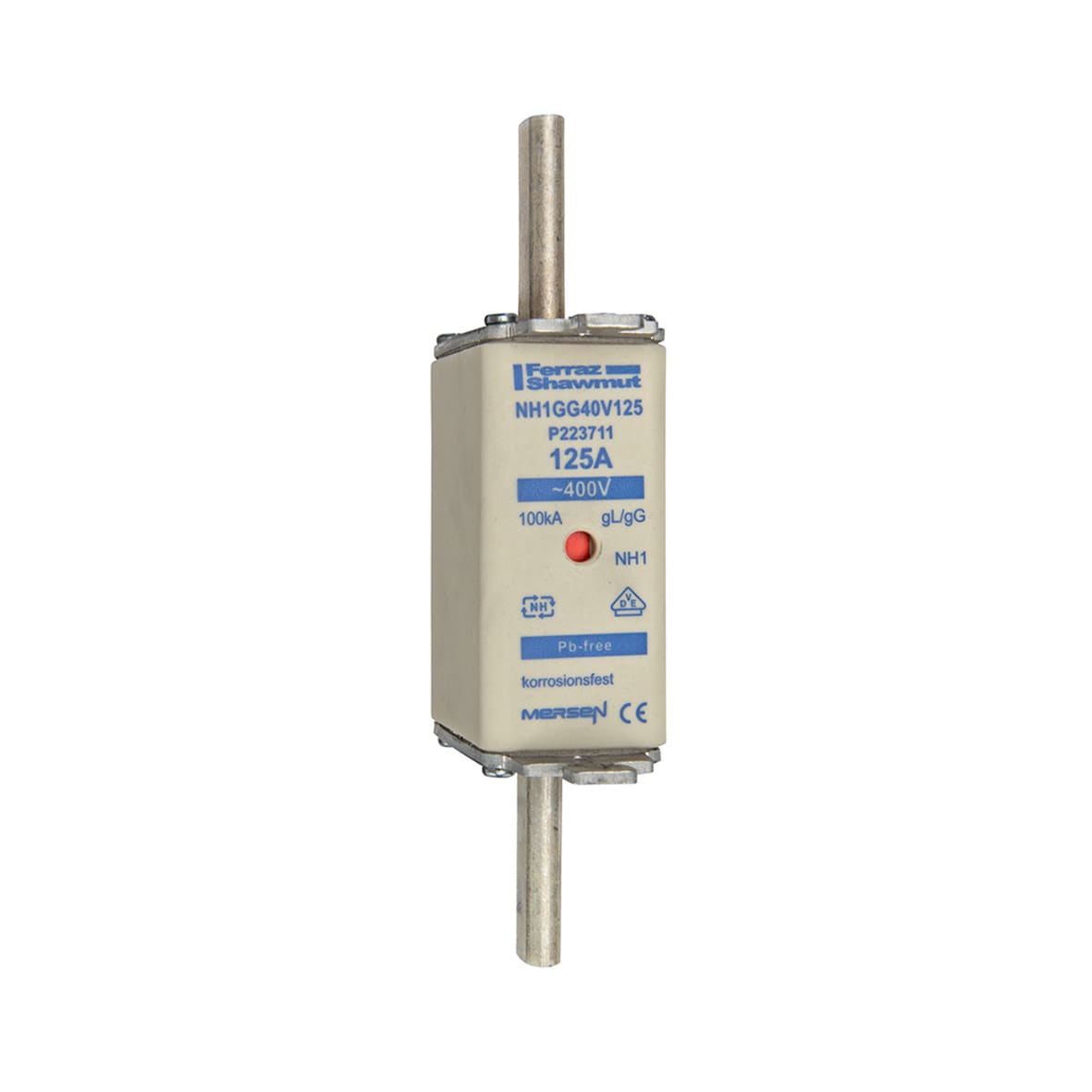 MERSEN - Fusibile NH1 gG 400VAC 125A Placche Attive Doppio Indicatore