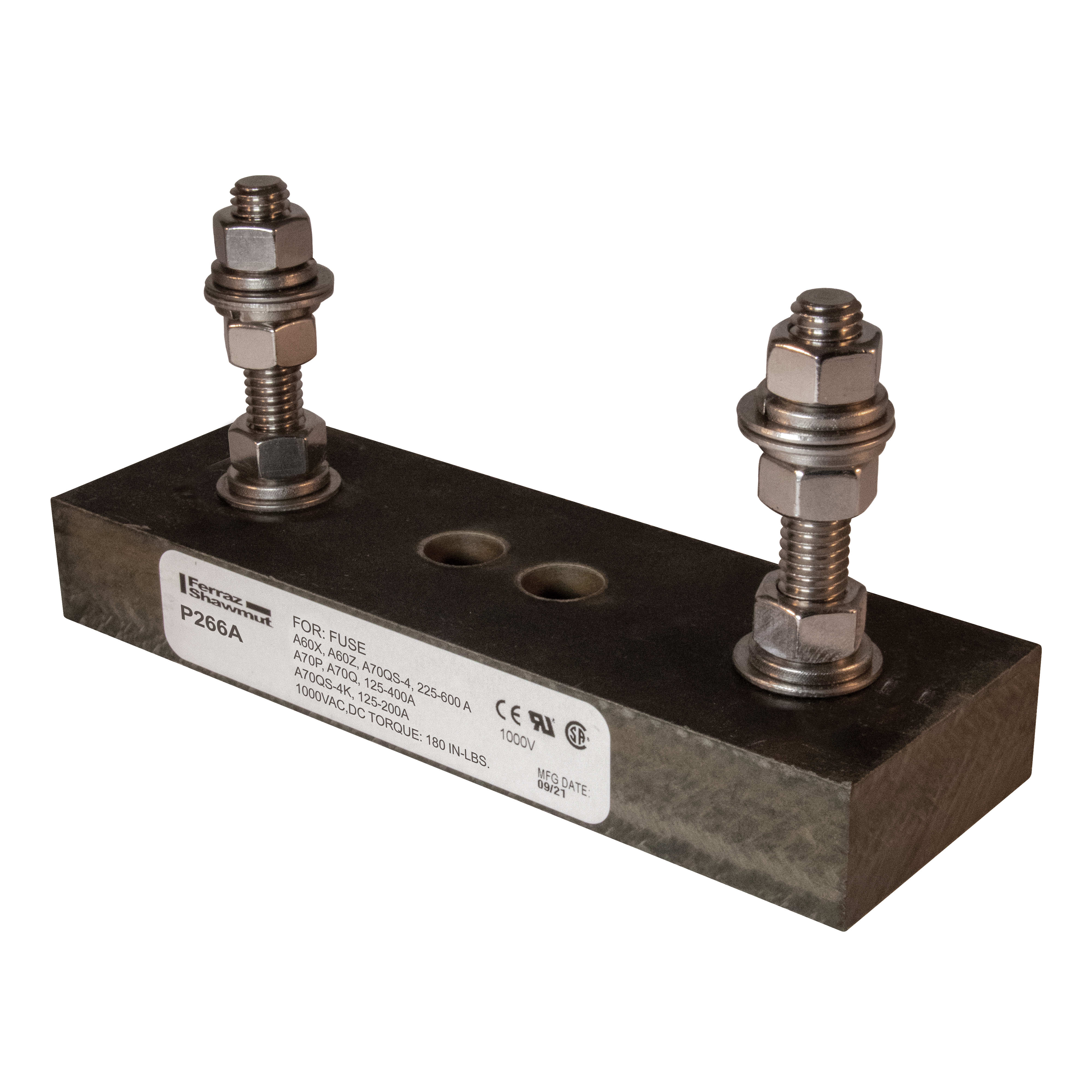MERSEN - Blocco fusibili 1000V AC/DC 400A 1 polo Perno da centro a centro: 4.06 pollice