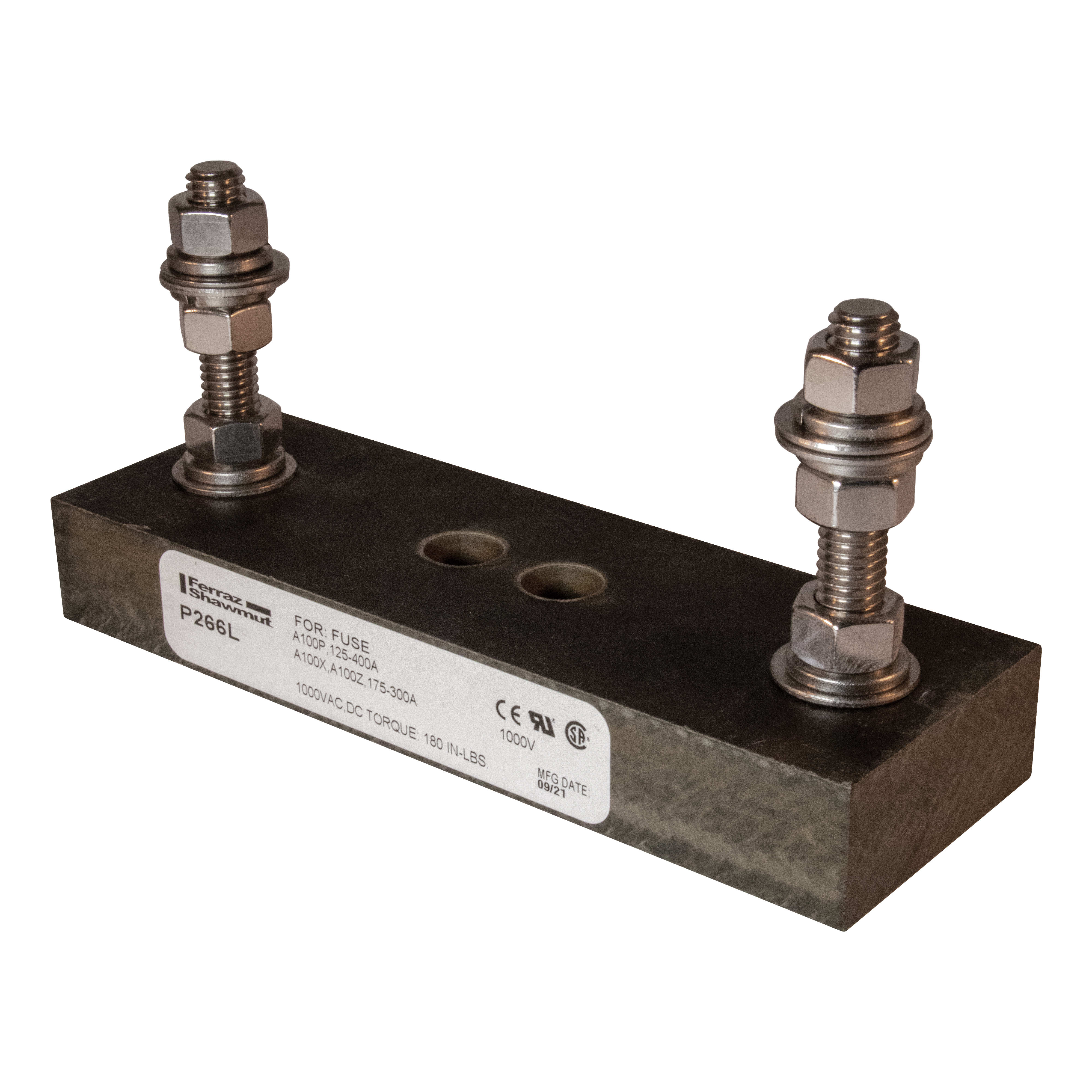 MERSEN - Blocco fusibili 1000V AC/DC 400A 1 polo Perno da centro a centro: 4.66 pollice