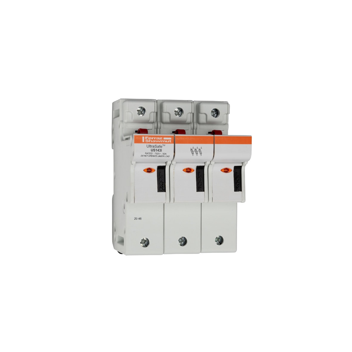 MERSEN - Portafusibili 800VAC 1000VDC UL 14x51 3 poli Indicatore visivo IP20
