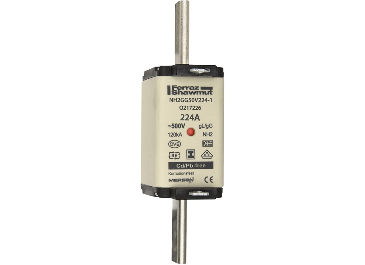 MERSEN - Fusibile NH2 gG 500VAC 224A Placche Isolate Doppio Indicatore