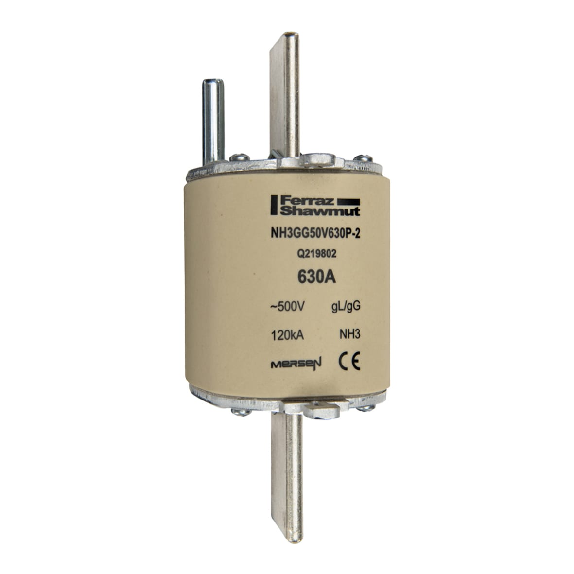 MERSEN - Fusibile NH3 gG 500VAC 630A Placche Attive Percussore