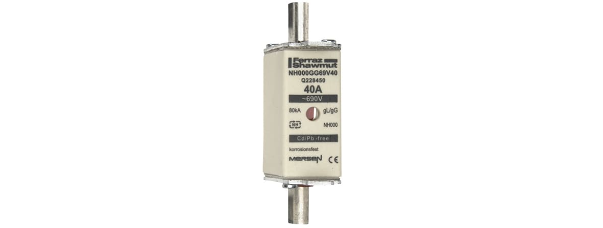 MERSEN - Fusibile NH000 gG 690VAC 40A Placche Attive Doppio Indicatore
