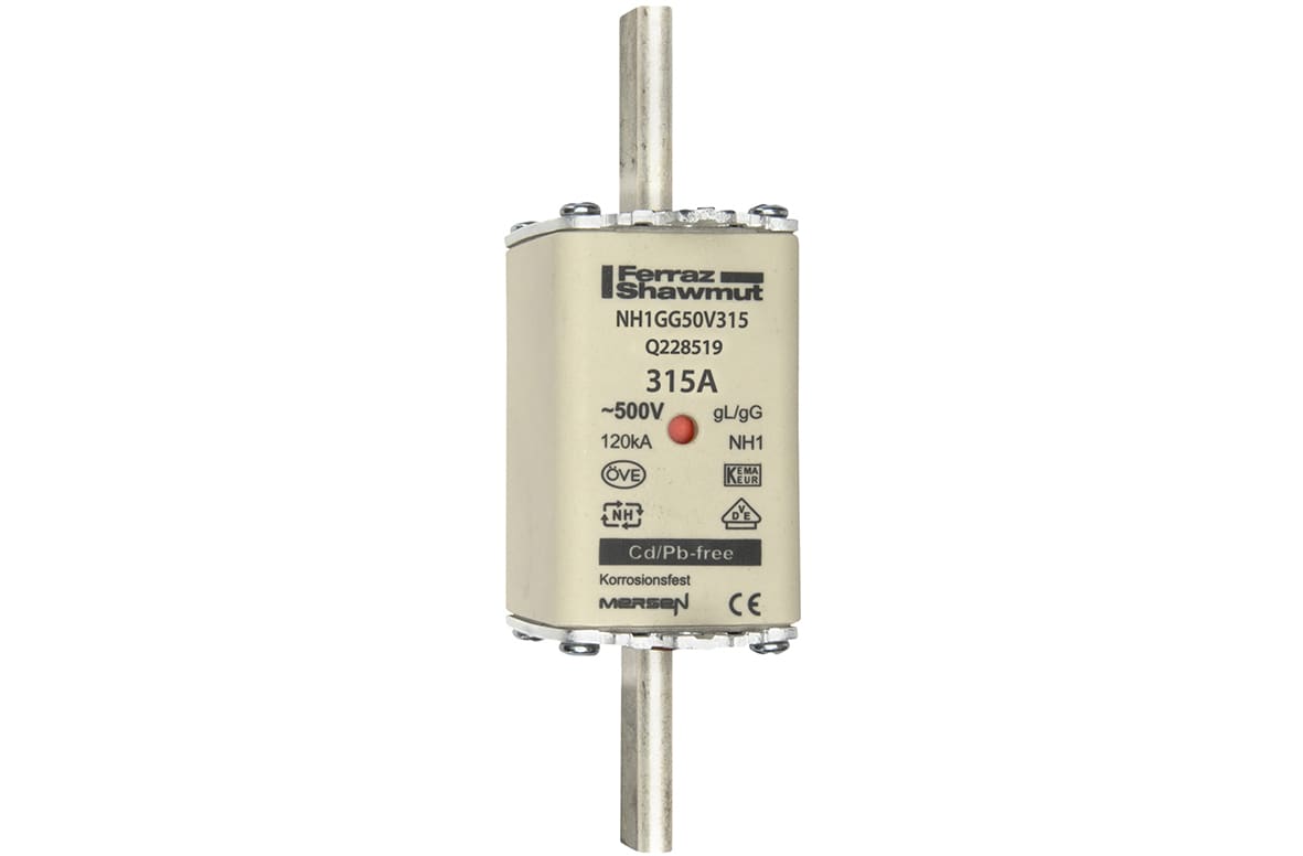 MERSEN - Fusibile NH1 gG 500VAC 315A Placche Attive Doppio Indicatore