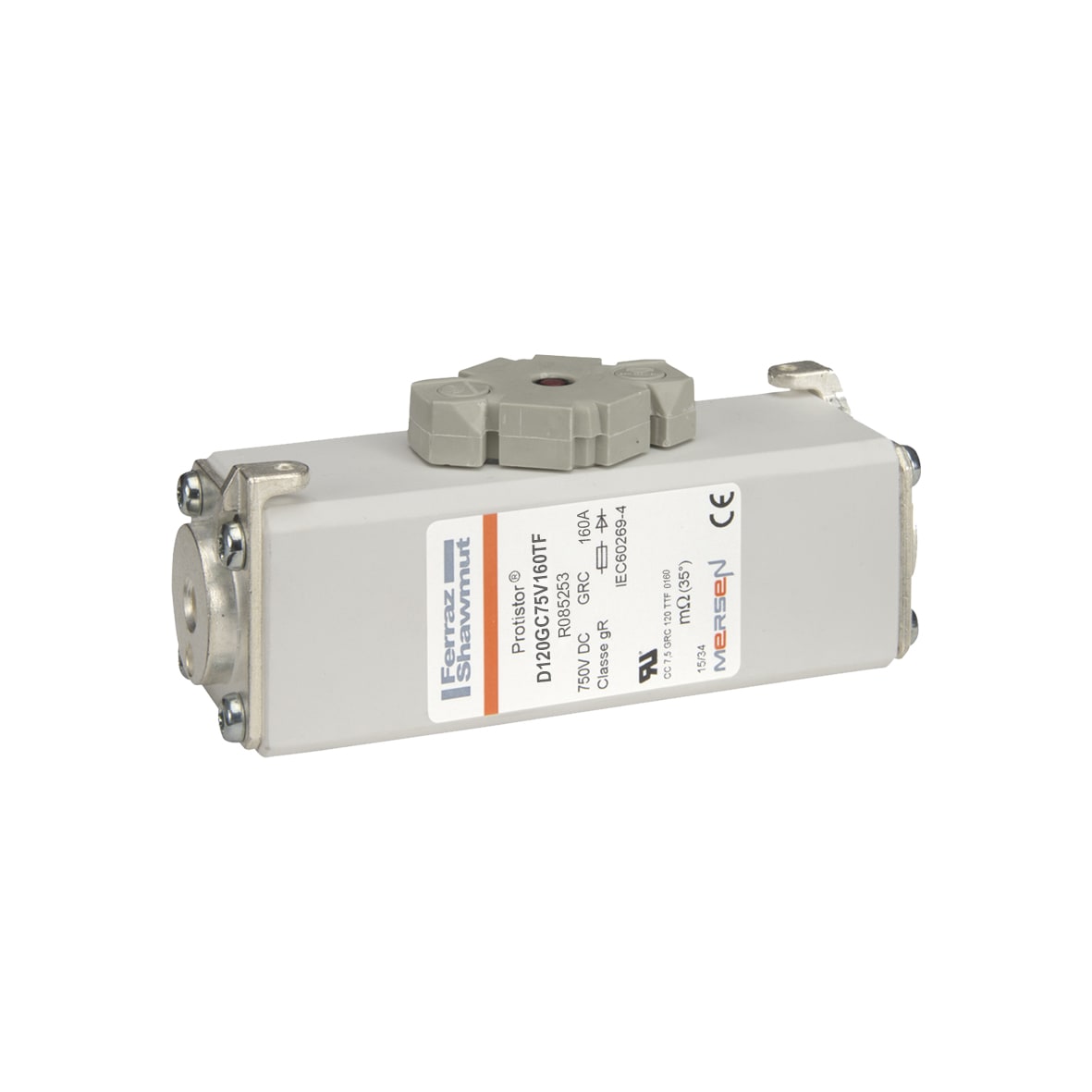 MERSEN - Fusibile ad alta velocità 120 gR 750VDC CEI 160A Percussore Cont.Fil.Metrica
