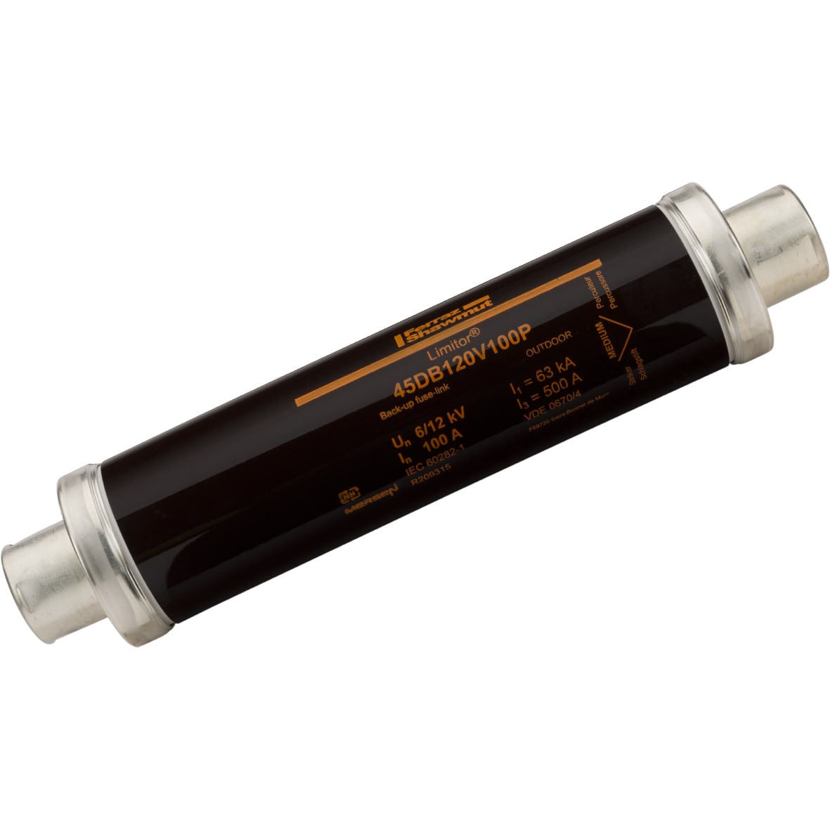 MERSEN - Fusibile di backup HV DIN VDE T4 12kVAC 100A d78,L292mm Percussore Standard 80N