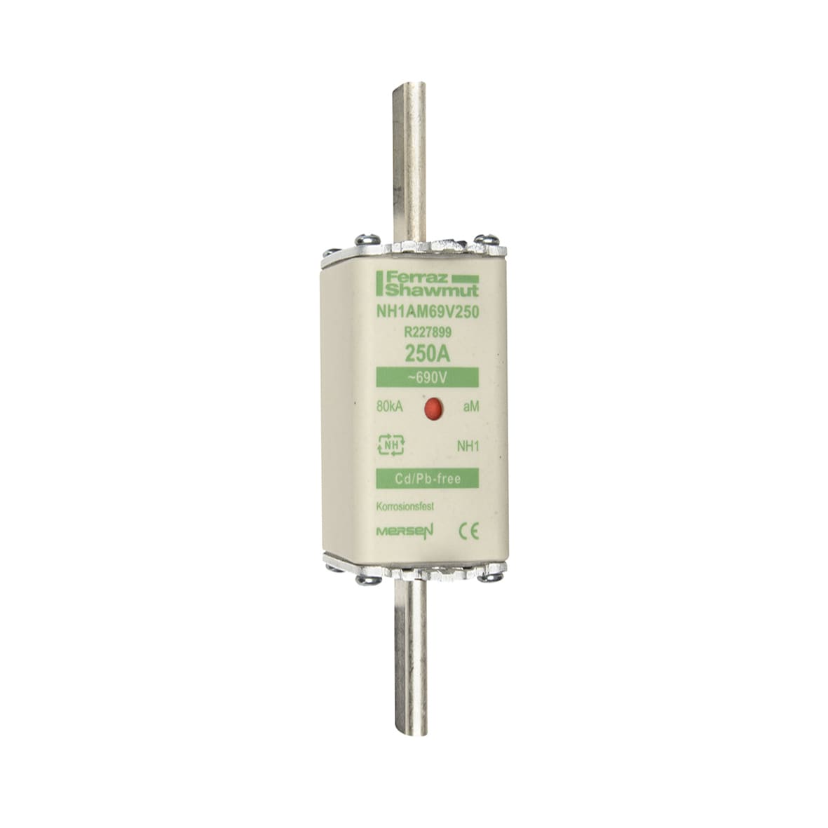 MERSEN - Fusibile NH1 aM 690VAC 250A Placche Attive Doppio Indicatore