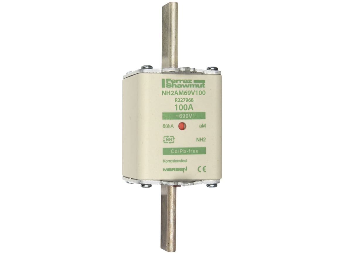 MERSEN - Fusibile NH2 aM 690VAC 100A Placche Attive Doppio Indicatore