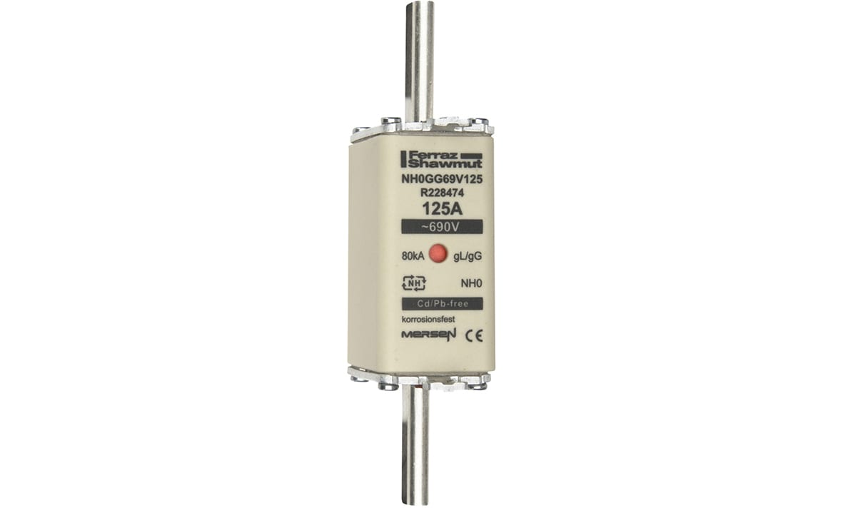 MERSEN - Fusibile NH0 gG 690VAC 125A Placche Attive Doppio Indicatore