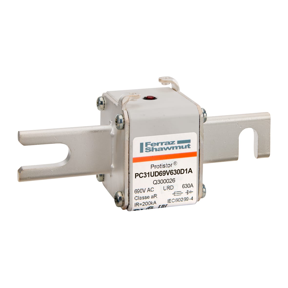MERSEN - Fusibile ad alta velocità 31 aR 690VAC 700A Percussore Coltelli DIN 110