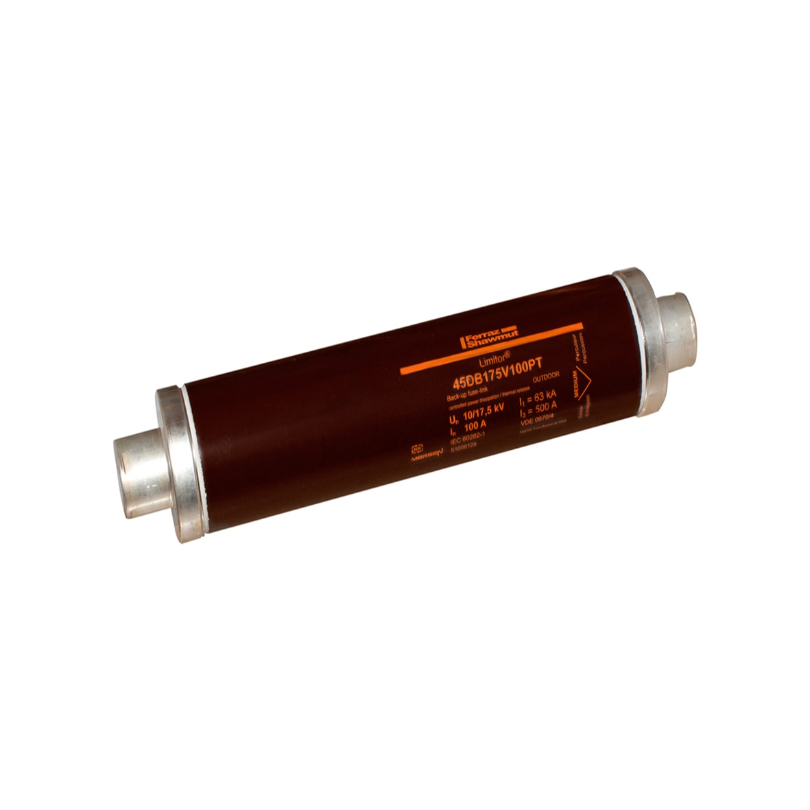 MERSEN - Fusibile di backup HV DIN VDE T4 17.5kVAC 100A d88mm,L367mm Percussore CPD 80N