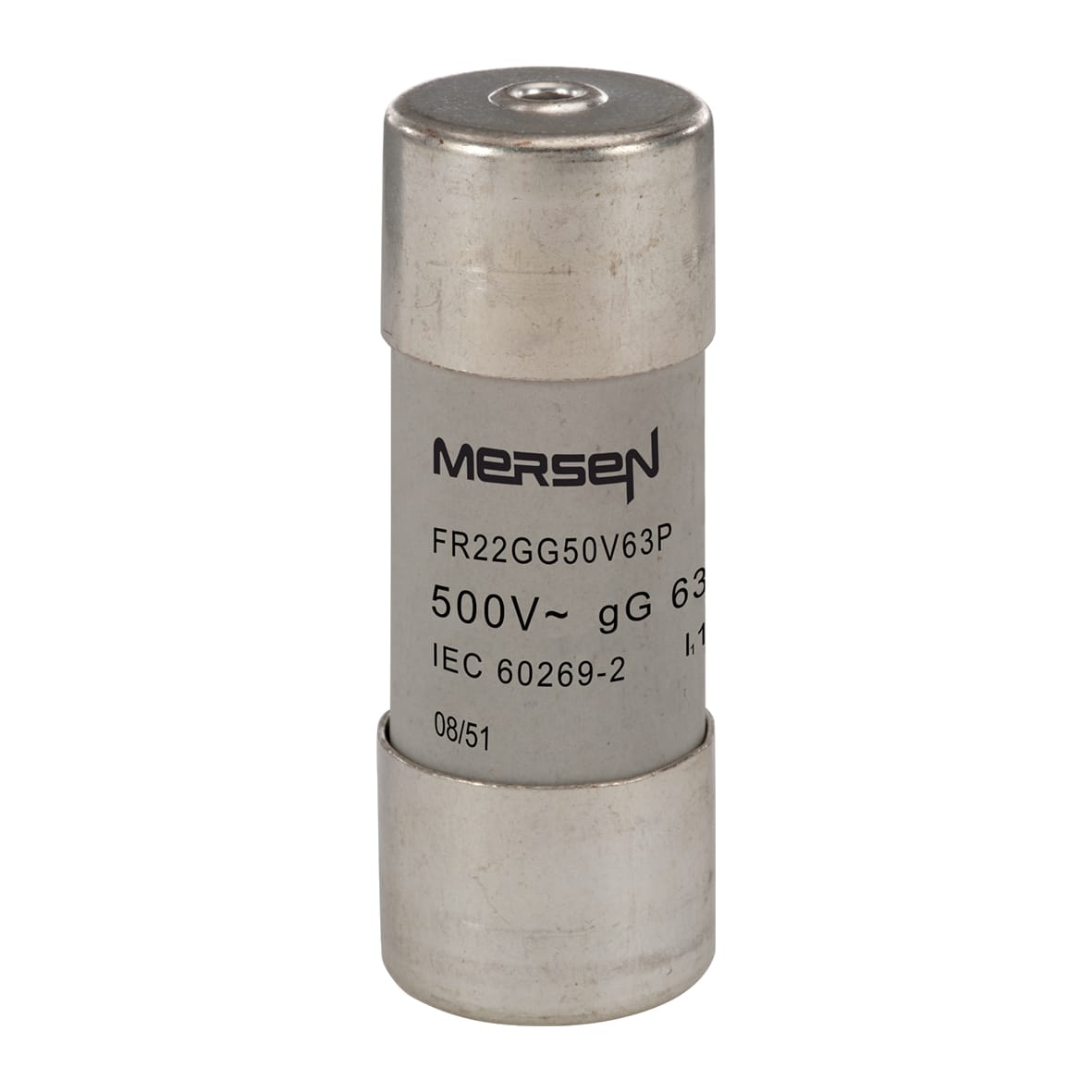 MERSEN - Fusibile cilindrico gG 22x58 CEI 500VAC 63A Con Percusorre